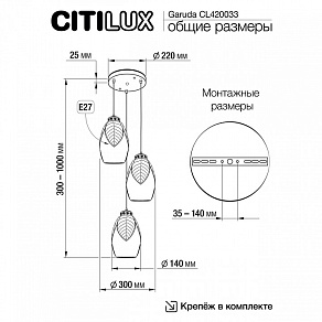 Подвесной светильник Citilux Garuda CL420033