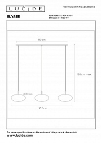 Подвесной светильник Lucide Elysee 21430/03/61