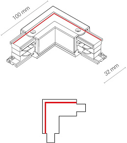 Соединитель угловой L-образный для треков Nowodvorski Ctls Power 8706