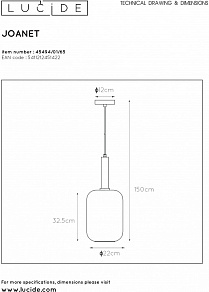 Подвесной светильник Lucide Joanet 45494/01/65