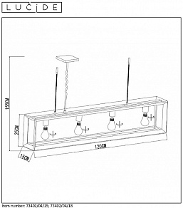 Подвесной светильник Lucide Thor 73402/04/15