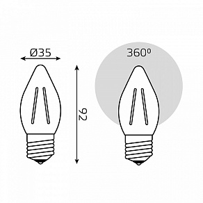 Лампа светодиодная Gauss Filament E27 7Вт 4100K 103802207