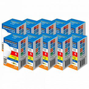 Набор из 10 ламп светодиодных Volpe OPTIMA DIM E14 6Вт 3000K UL-00013902