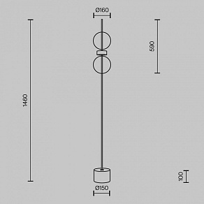 Торшер Maytoni Double Moon MOD478FL-L15B3K