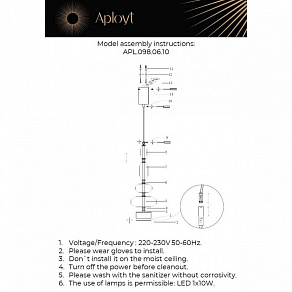 Подвесной светильник Aployt Viktoir APL.098.06.10