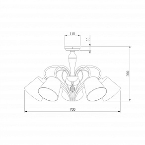 Люстра на штанге Eurosvet Lilly 60074/5 античная бронза