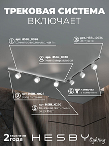 Комплект трековый Hesby Lighting Skylite №1 HSBL_kompl_S013_NL2W3K