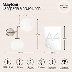 Бра Maytoni Erich MOD221-WL-02-N