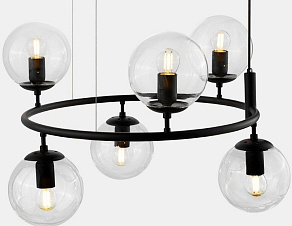 Подвесная люстра LUMINA DECO Ceredo LDP 6034-6 RND BK