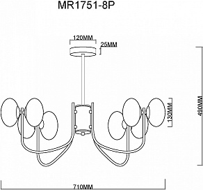 Люстра на штанге MyFar Scott MR1751-8P