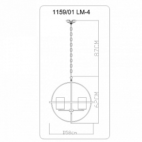 Подвесная люстра Divinare Spazio 1159/01 LM-4