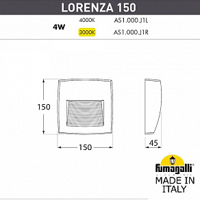 Накладной светильник Fumagalli LORENZA AS1.000.000.BXJ1L