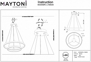 Подвесной светильник Maytoni Rim MOD058PL-L74BS3K