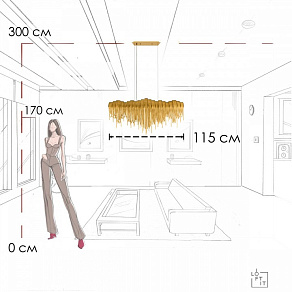Подвесная люстра Loft it Volver 10404/1150L GD