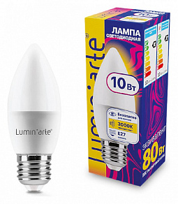 Лампа светодиодная Luminarte  E27 10Вт 3000K LSTD-C37-10W3KE27