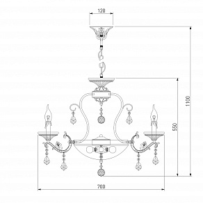 Подвесная люстра Eurosvet Venezuela 22585/8+3 античная бронза