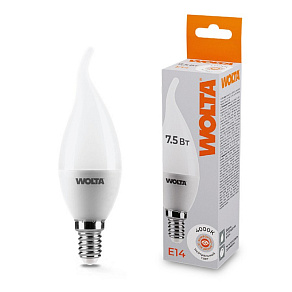 Лампа светодиодная Wolta  E14 7.5Вт 4000K 25SCD7.5E14