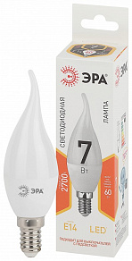 Лампа светодиодная Эра Стандарт E14 7Вт 2700K LED BXS-7W-827-E14