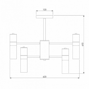 Люстра на штанге Eurosvet Tesoro 70125/6 черный