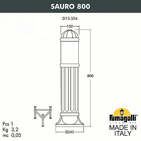 Наземный низкий светильник Fumagalli Sauro D15.554.000.WYE27