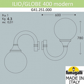 Светильник на штанге Fumagalli Globe 400 Modern G41.251.000.AYE27