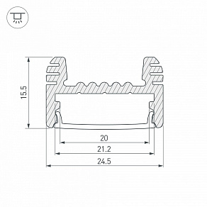 Профиль накладной Arlight ARH-WIDE-H16-2000 ANOD 018816