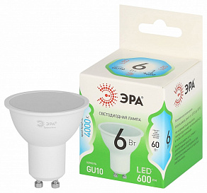 Лампа светодиодная Эра Green Line GU10 6Вт 4000K LED MR16-6W-840-GU10 GL