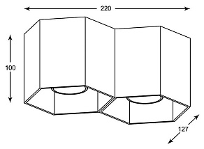 Накладной светильник Zumaline Polygon 20036-BK