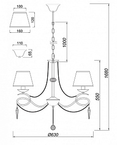 Подвесная люстра Freya Haley FR2909-PL-05-CH