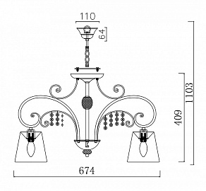 Подвесная люстра Freya Lorette FR2406-PL-06-WG