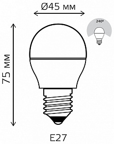 Лампа светодиодная Gauss Basic E27 7.5Вт 4100K 1053228
