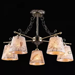 Люстра на штанге Natali Kovaltseva Alps ALPS I 11436/5С ANTIQUE
