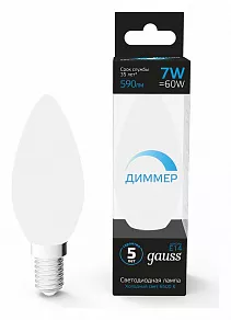 Лампа светодиодная Gauss  E14 7Вт 6500K 103101307-D