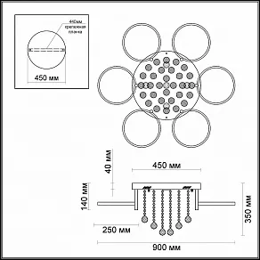 Накладной светильник Odeon Light Velo 3955/96L