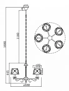 Подвесная люстра Maytoni Country H102-05-W