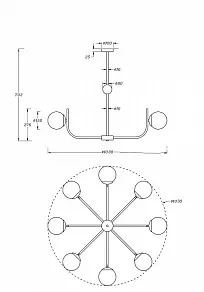 Люстра на штанге Maytoni Rendez-vous MOD109PL-08BS