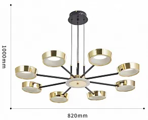 Подвесная люстра Arte Milano Ferrara-71079 271079/8 BK/GD