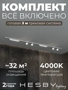 Комплект трековый Hesby Lighting Skylite №14 HSBL_kompl_S014_NI3W4K