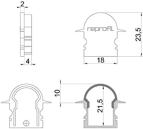 Заглушка для профиля Deko-Light R-ET-02-10 979571
