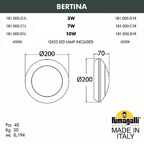 Накладной светильник Fumagalli Bertina 1B1.000.000.LYG1L