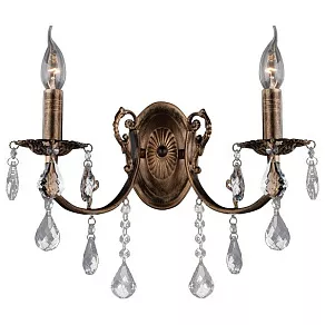 Бра Eurosvet 3639 3639/2 черный с золотом/прозрачный хрусталь  Strotskis