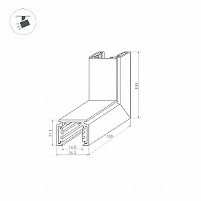 Соединитель угловой внешний для треков накладных Arlight MAG-ORIENT 37326