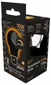 Лампа светодиодная Gauss 1022 E27 10Вт 2700K 102202110-D