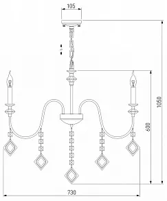 Подвесная люстра Eurosvet Telao 10120/8 золото/тонированный хрусталь Strotskis Smart (10110/8)