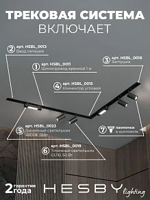 Комплект трековый Hesby Lighting Skylite №5 HSBL_kompl_S005_VL2B4K