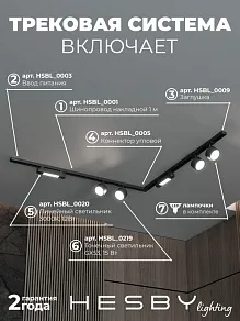 Комплект трековый Hesby Lighting Skylite №1 HSBL_kompl_S014_NL2B3K