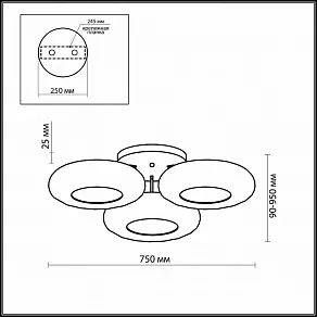 Потолочная люстра Odeon Light Taron 2869/54LC