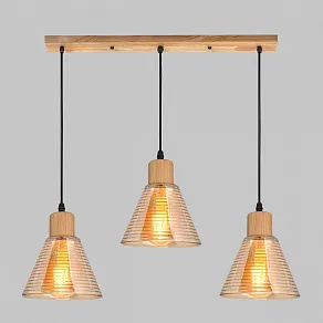 Подвесной светильник Imex MD.5870 MD.5870-3-P-WOOD+BK