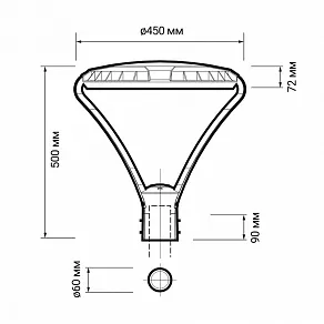 Консольный светильник Jazzway  PGL 03   60w 3000K IP65 BL AC100-270