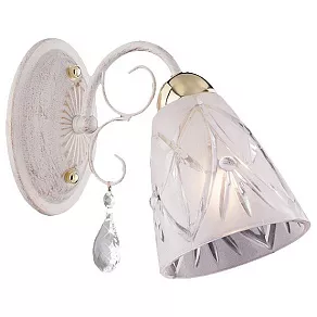 Бра Eurosvet 60001 60001/1 белый с золотом/прозрачный хрусталь